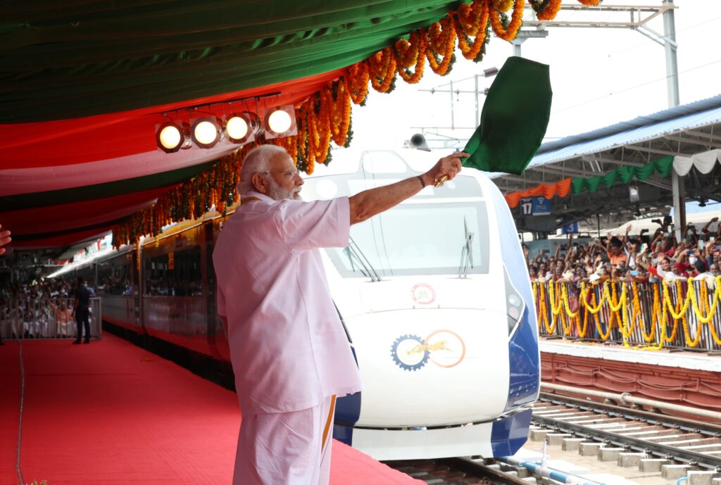 In a key move ahead of the general elections in 2024, Prime Minister Narendra Modi has launched off Kerala's first Vande Bharat train