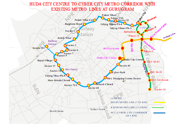 Image from PIB’s press release - Gurugram Metro HUDA-Cyber City