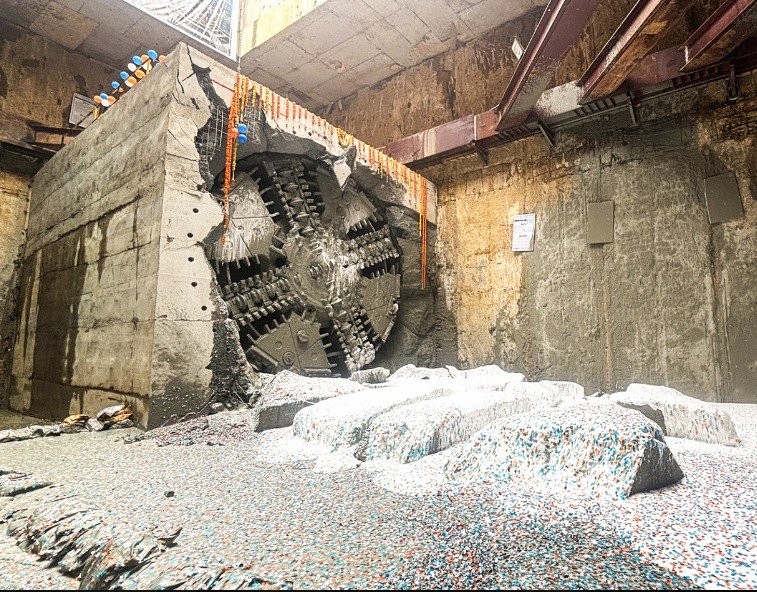 Image Credit - Chennai Metro Rail @ Twitter - Chennai Metro TBM Breakthrough
